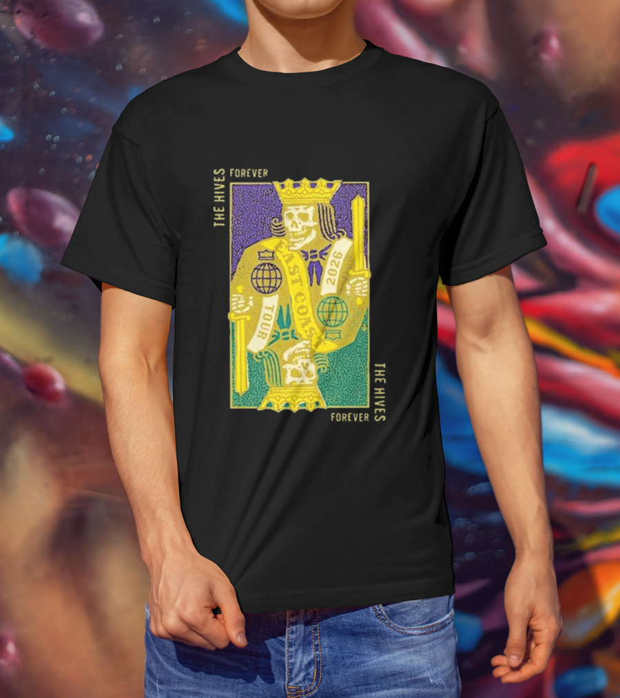The Hives East Coast Tour 2026 Playing Cards Skeleton King T-Shirt