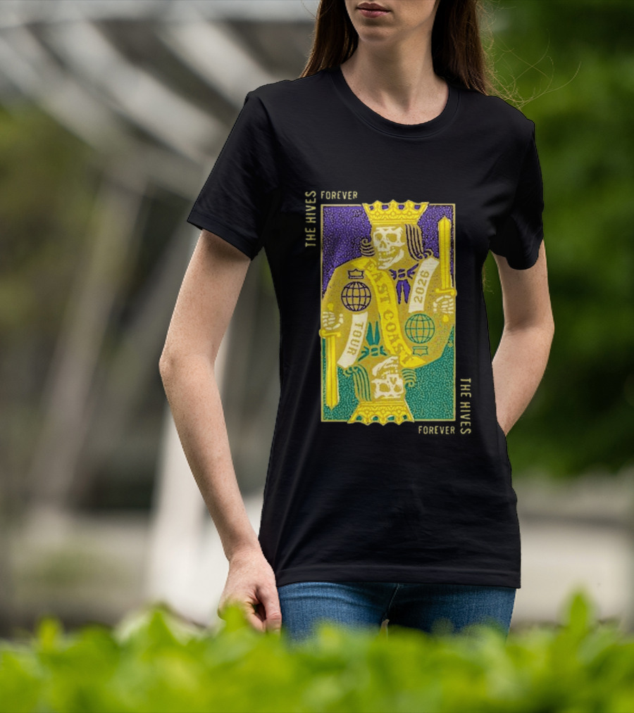 The Hives East Coast Tour 2026 Playing Cards Skeleton King T-Shirt
