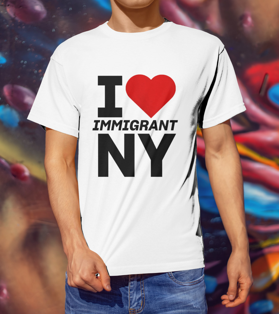 I Love Immigrant NY Heart Icon New York T-Shirt
