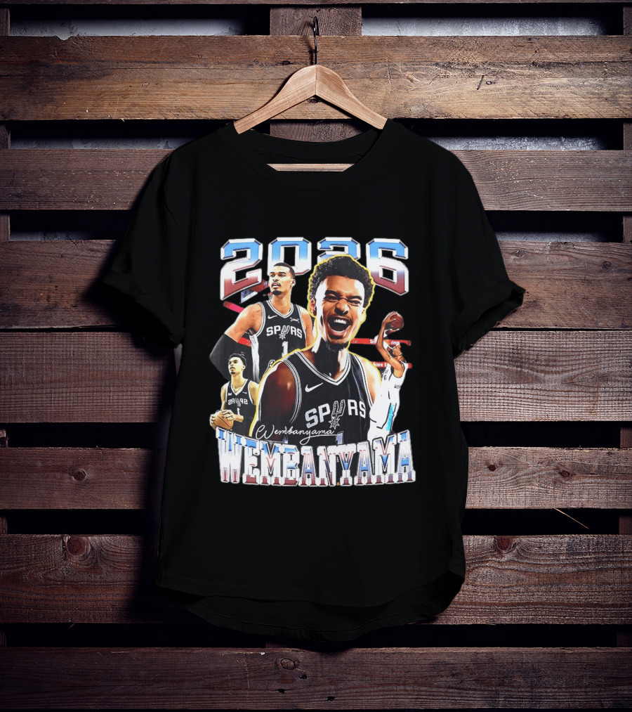 2026 Victor Wembanyama Spurs NBA Player T-Shirt