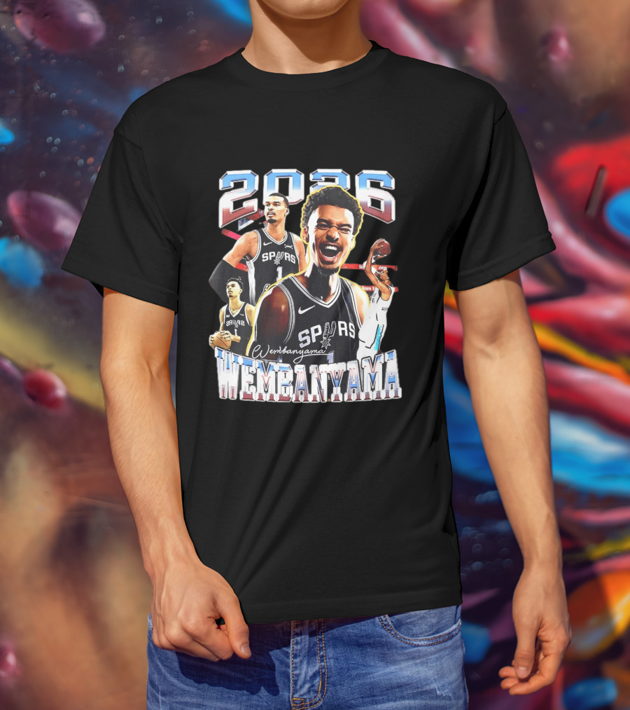 2026 Victor Wembanyama Spurs NBA Player T-Shirt