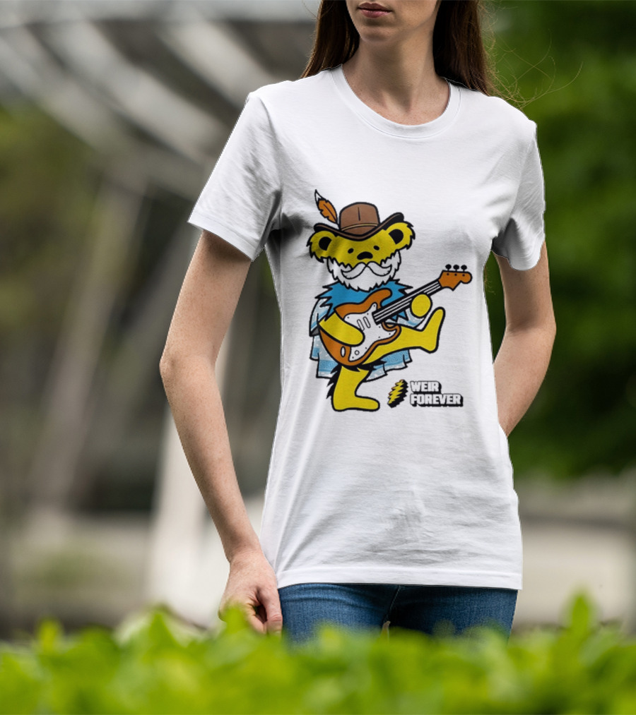 Weir Forever Blue Bear Playing Guitar T-Shirt