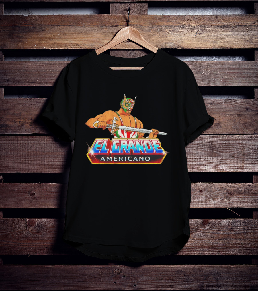 El Grande Americano Luchador King Of Kings Masked Wrestler With Sword T-Shirt