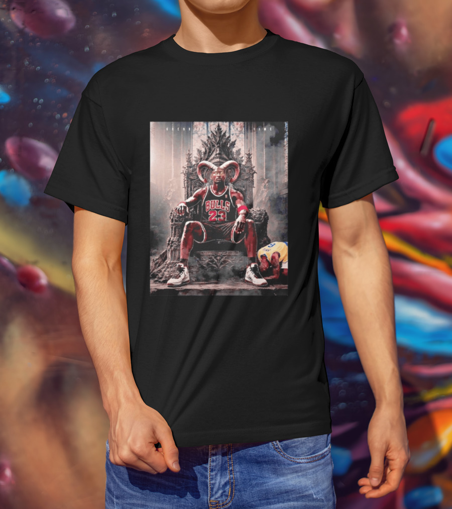 GOAT Michael Jordan Number 23 Chicago Bulls Legendary Throne T-Shirt