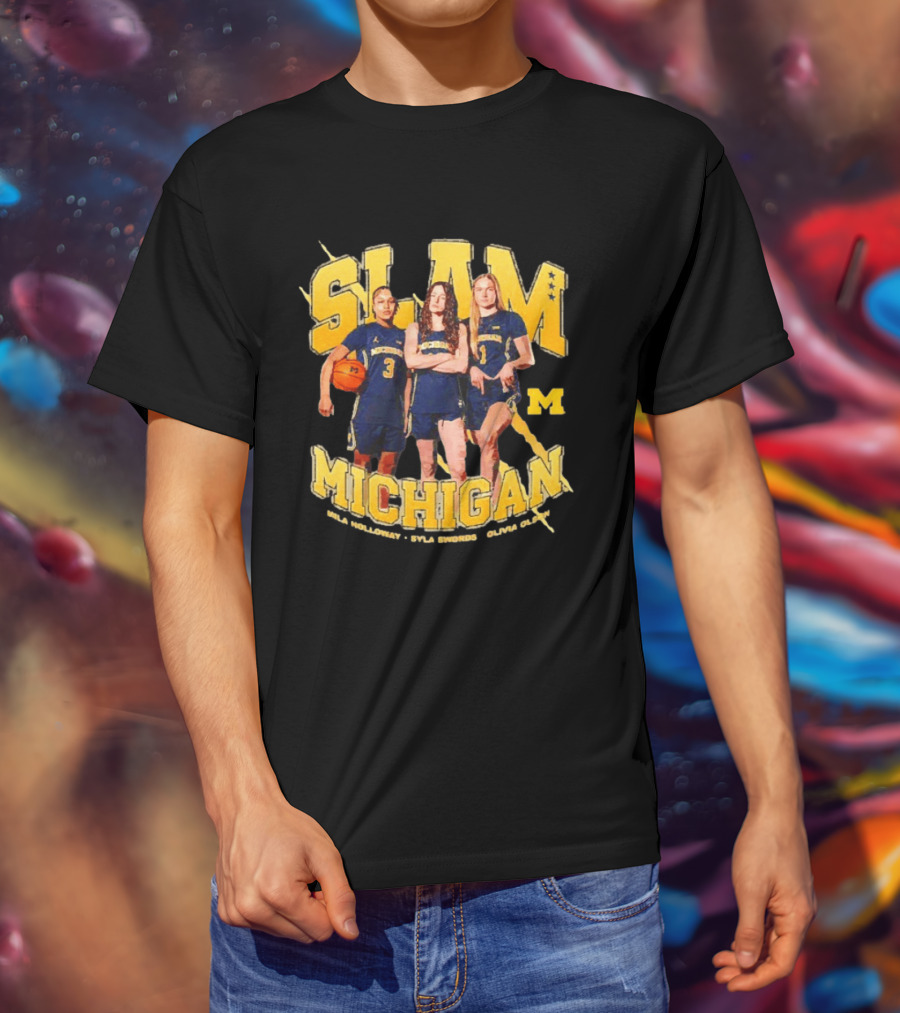 SLAM Michigan Wolverines WBB Laila Phelia Sydni Grant Olivia Galli T-Shirt