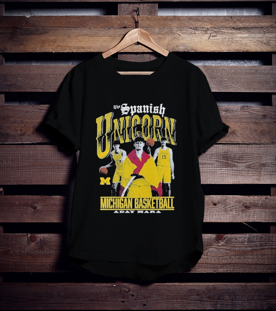 Spanish Unicorn Michigan Basketball Aday Mara Players With Basketball T-Shirt