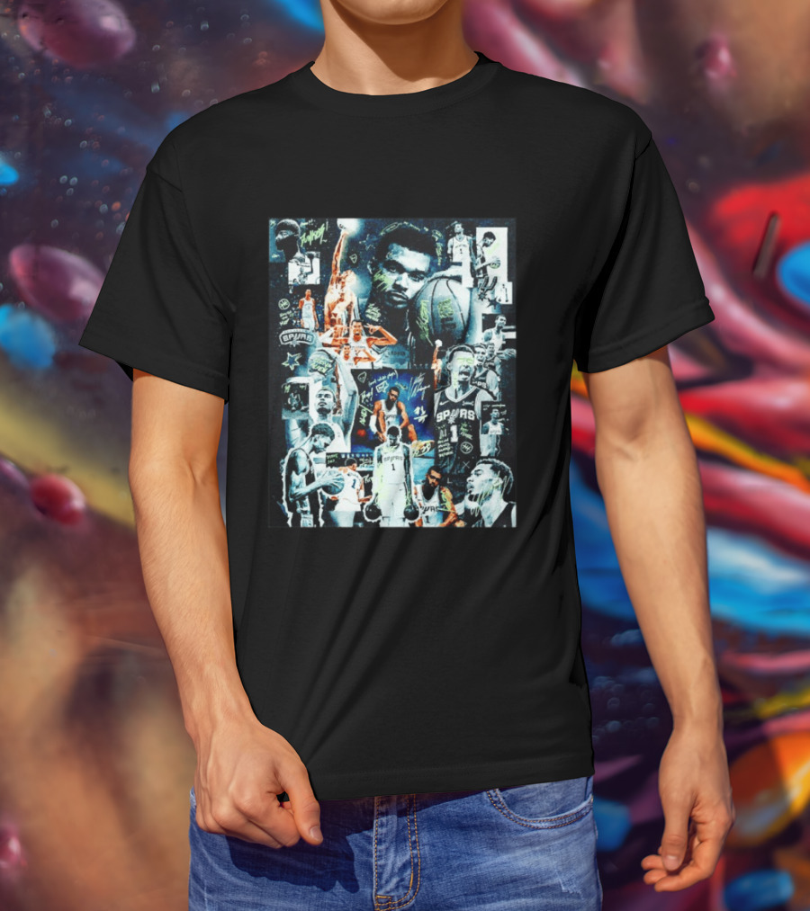 MVP Victor Wembanyama San Antonio Spurs NBA Collage Signature Edition T-Shirt