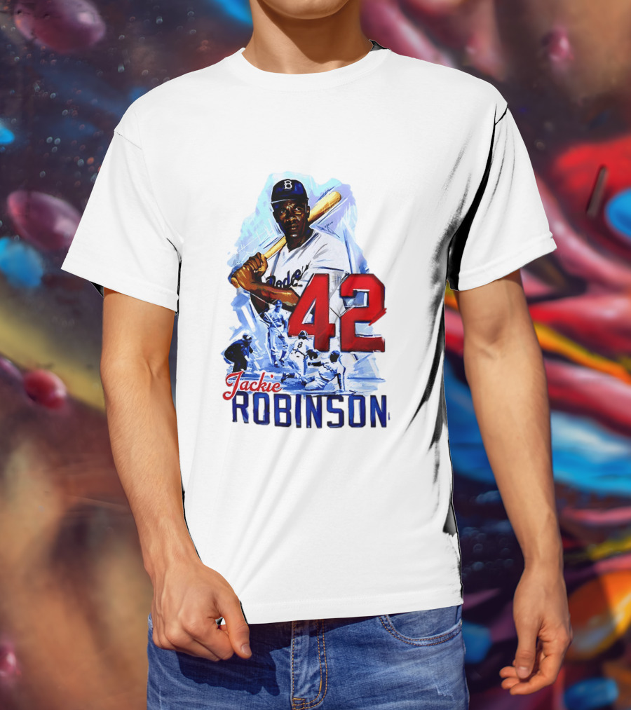 Jackie Robinson 42 Dodgers Baseball Legends T-Shirt