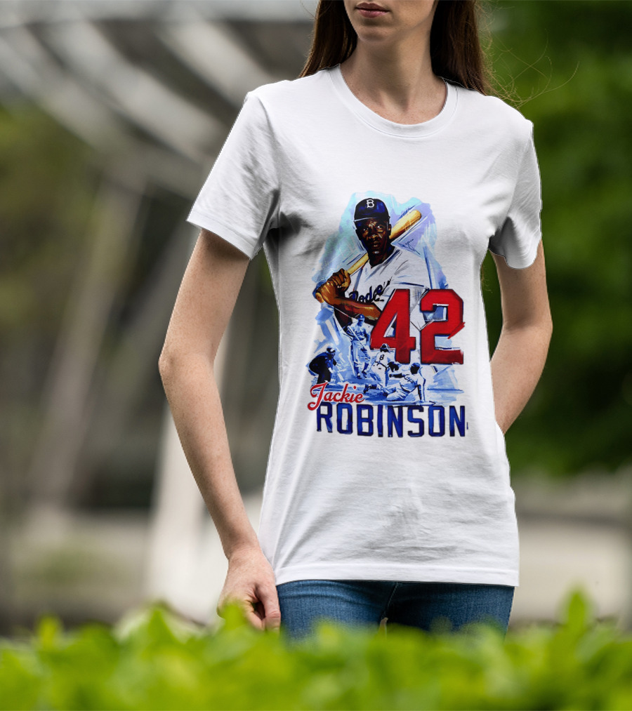 Jackie Robinson 42 Dodgers Baseball Legends T-Shirt