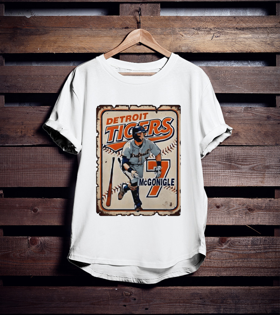 Detroit Tigers Baseball McGonigle Number 7 T-Shirt