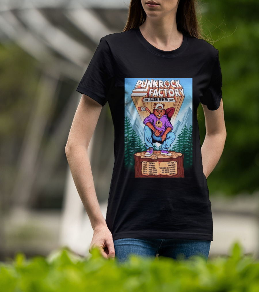 Punk Rock Factory Justin Beaver Tour 2026 Dates And Locations T-Shirt