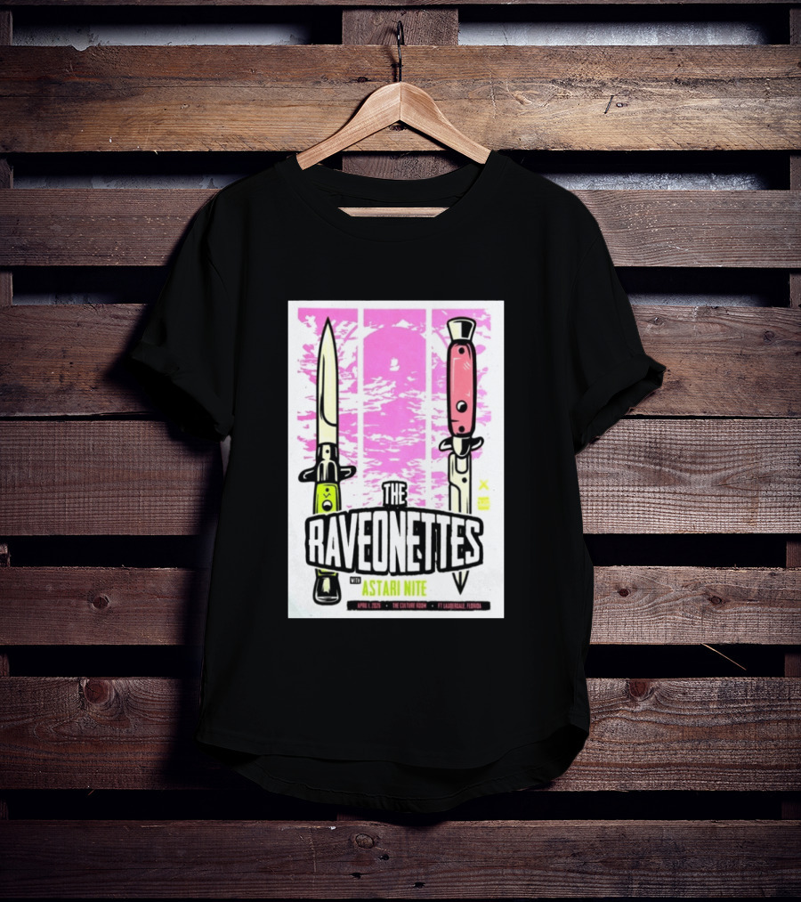 The Raveonettes Culture Room April 1 2026 Astari Nite Fort Lauderdale Concert Knives T-Shirt