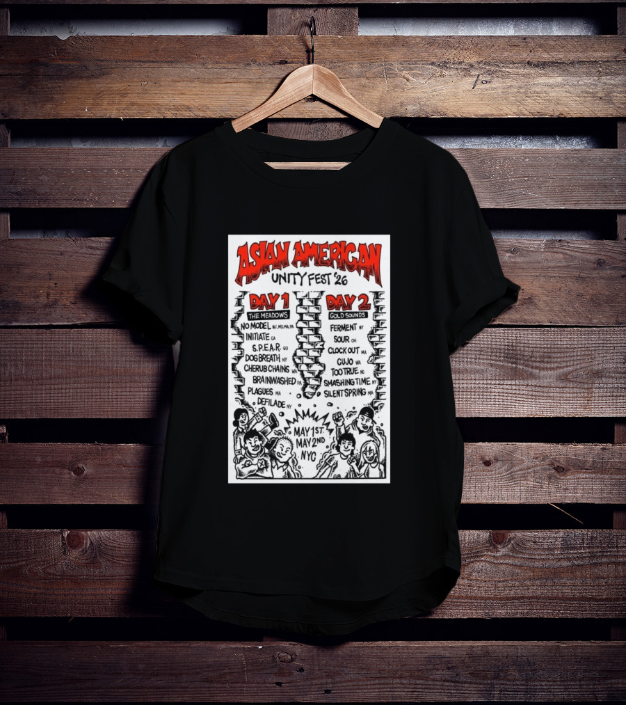 Asian American Unity Fest 2026 NYC May 1st 2nd The Meadows Gold Sounds Music Lineup T-Shirt