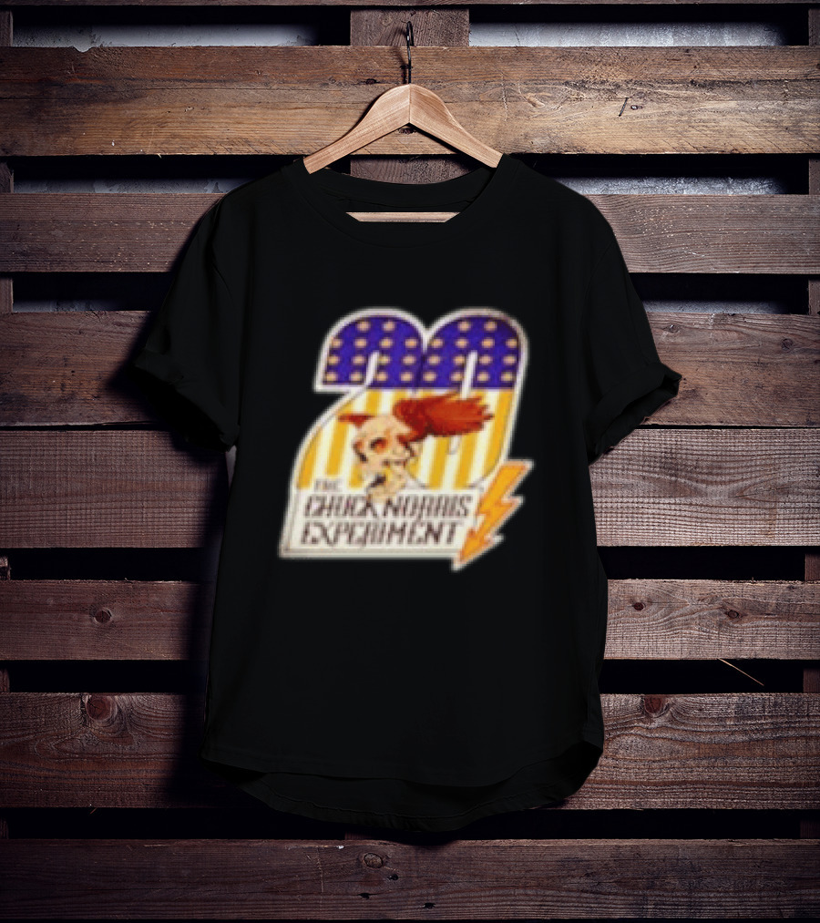 The Chuck Norris Experiment 20 Lightning Bolt Stars And Stripes Skull T-Shirt