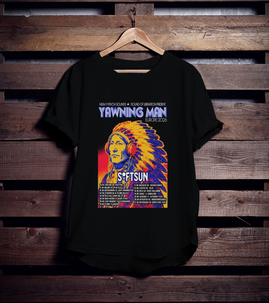Heavy Psych Sounds Yawning Man Softsun Europe 2026 Tour T-Shirt