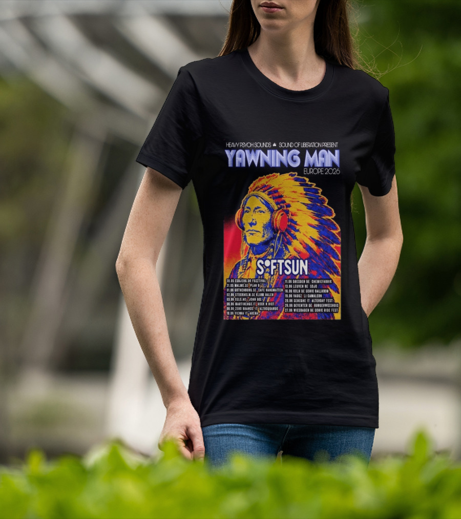 Heavy Psych Sounds Yawning Man Softsun Europe 2026 Tour T-Shirt
