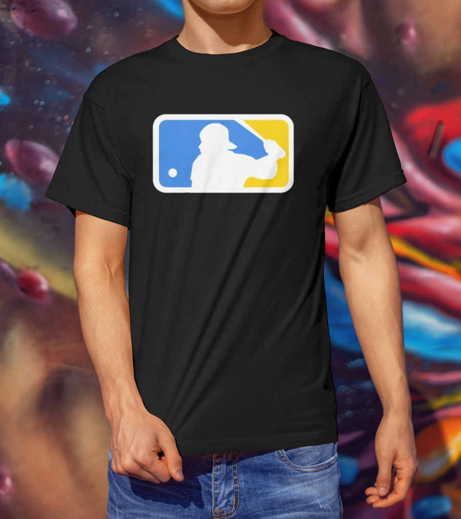 MLB The Kid Batter Silhouette Blue Yellow T-Shirt