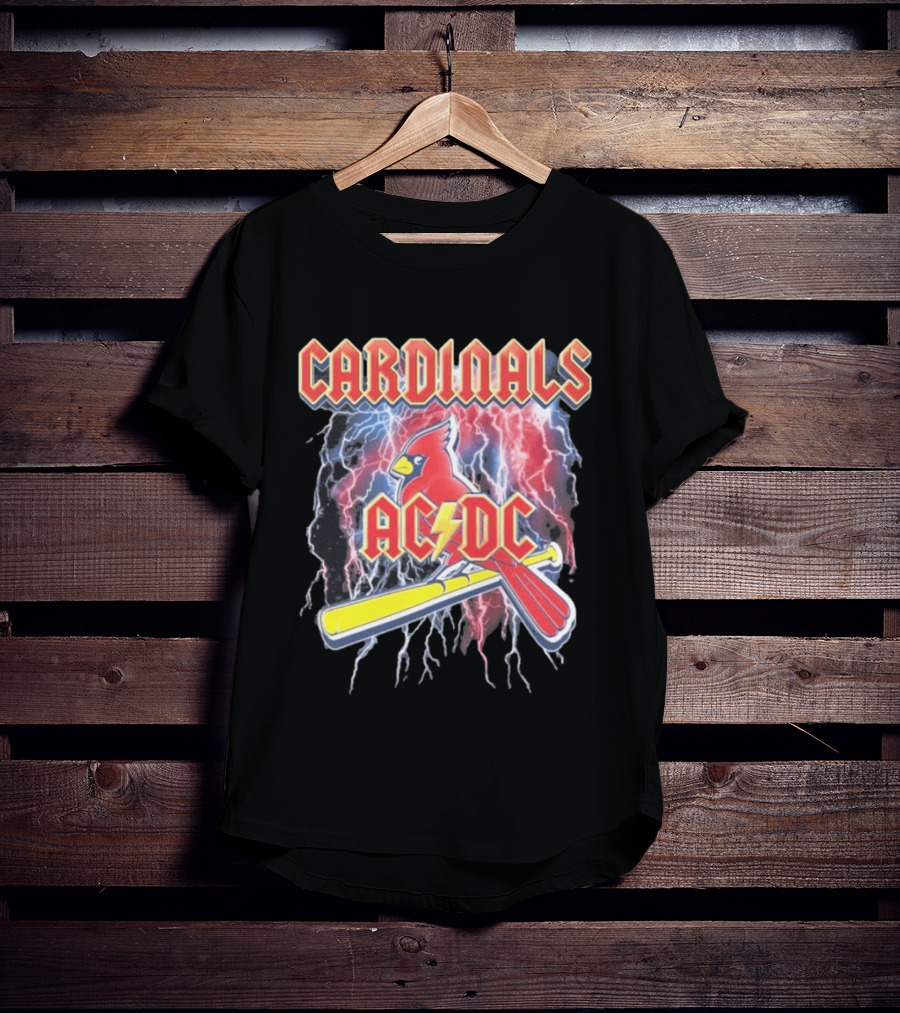 Cardinals AC DC Lightning Bat Baseball T-Shirt