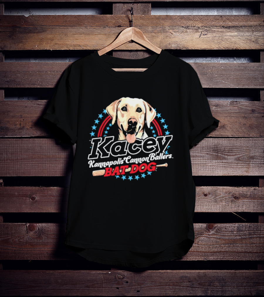Kacey Kannapolis Cannon Ballers Bat Dog Baseball T-Shirt