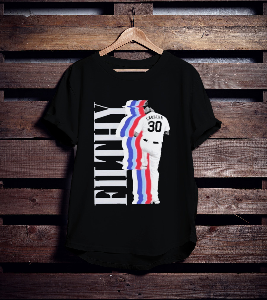 Obvious Edward Cabrera Filthy 30 Red Blue Streak Baseball T-Shirt