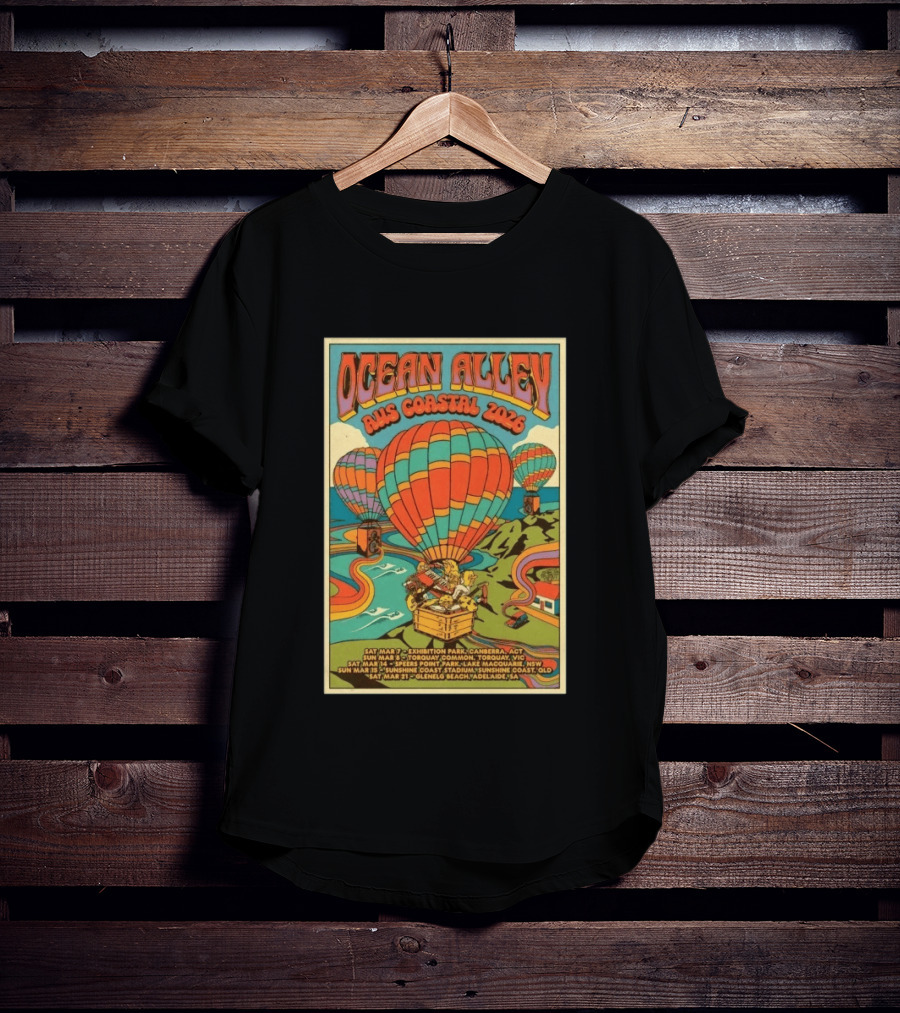 Ocean Alley AUS Coastal Tour 2026 Canberra Torquay Lake Macquarie Sunshine Coast Adelaide T-Shirt