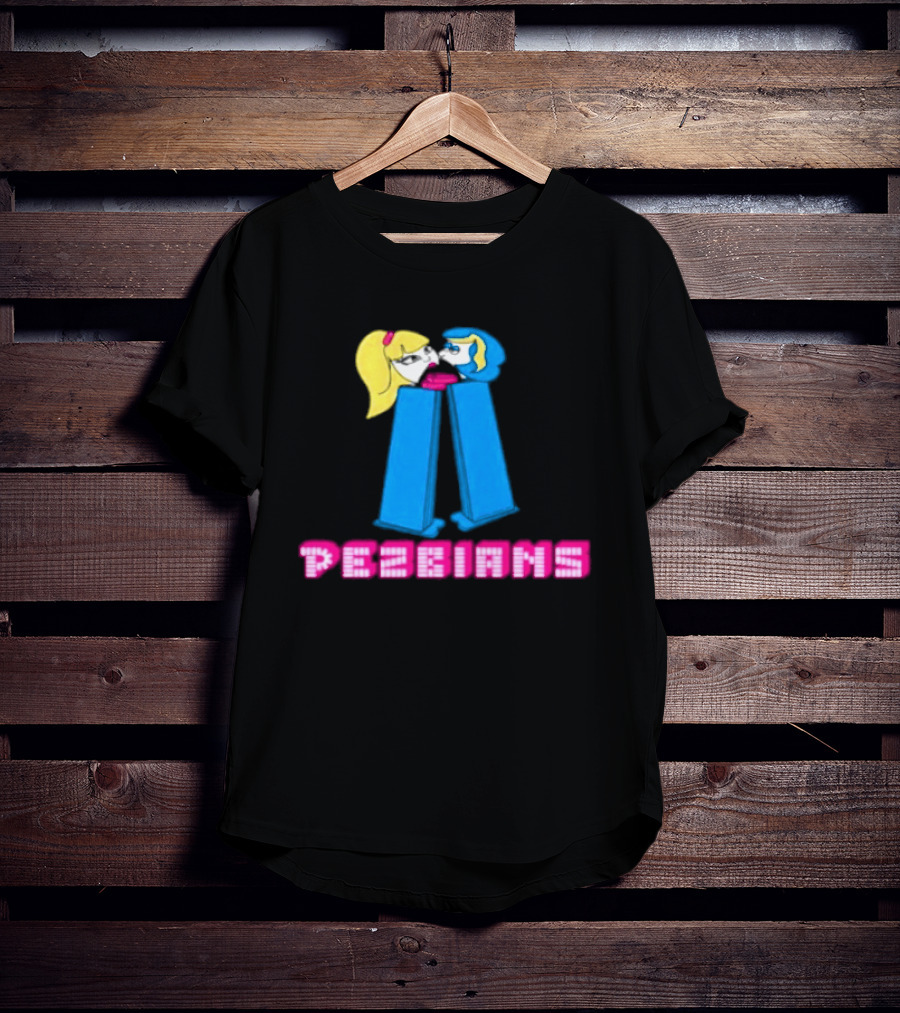 Pezbians Pez Dispenser Parody Retro Humor Kissing T-Shirt