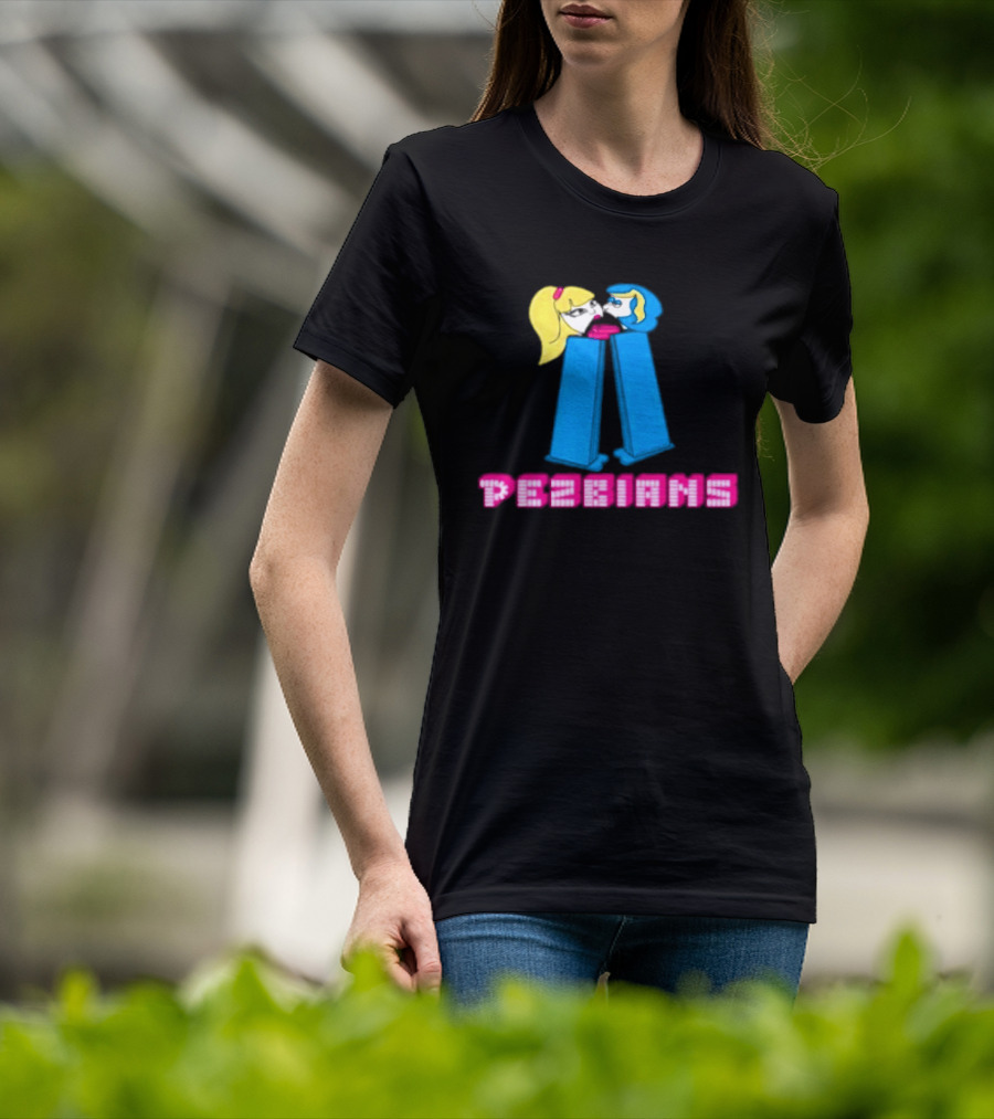 Pezbians Pez Dispenser Parody Retro Humor Kissing T-Shirt