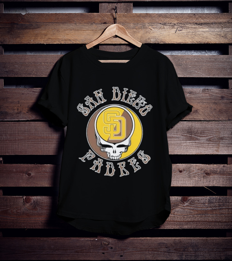San Diego Padres SD Skull Brown Yellow T-Shirt