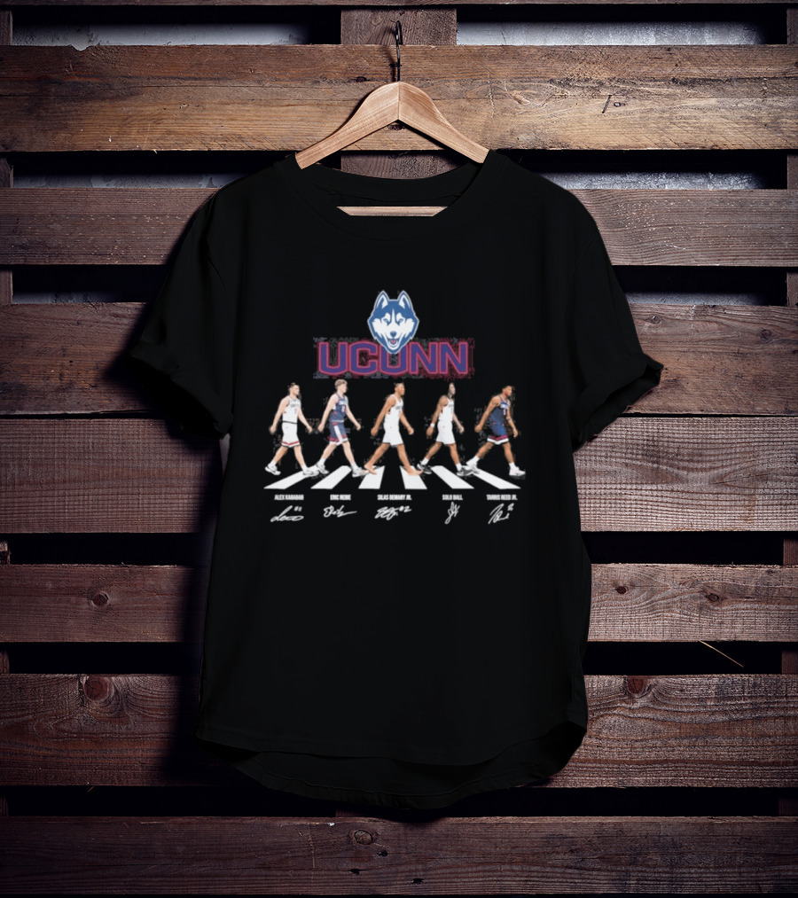 UConn Men's Basketball Abbey Road NCAA Tournament Player Signatures T-Shirt