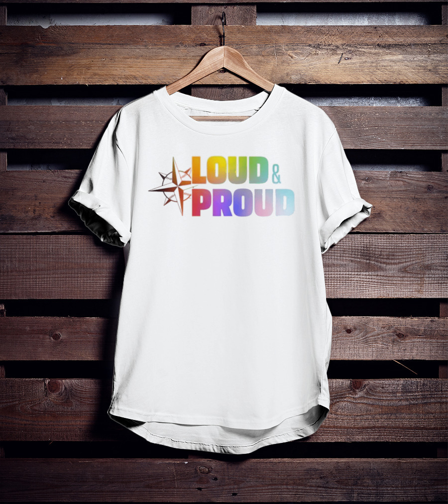 Loud & Proud Mariners Pride Month Compass Rose T-Shirt
