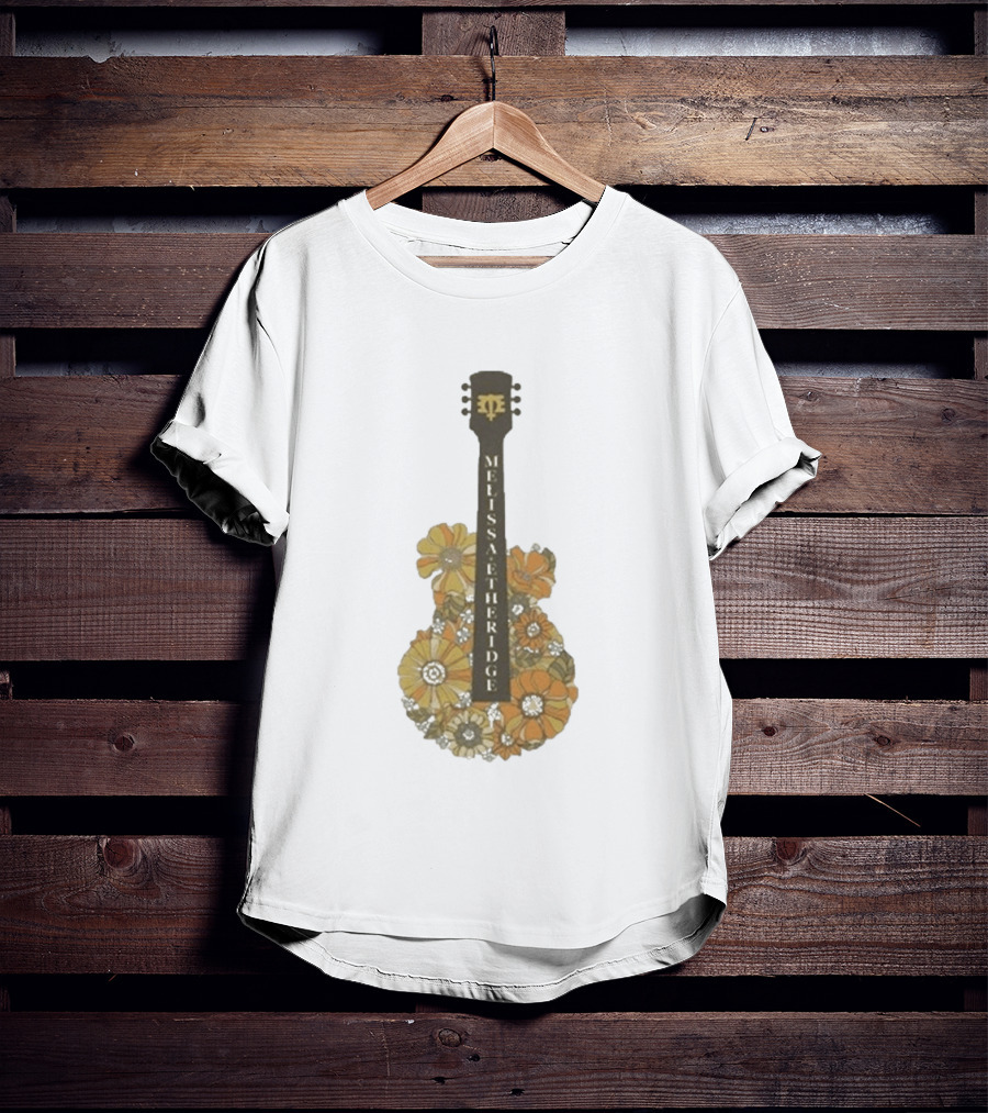 Melissa Etheridge Floral Guitar Art With Flowers T-Shirt