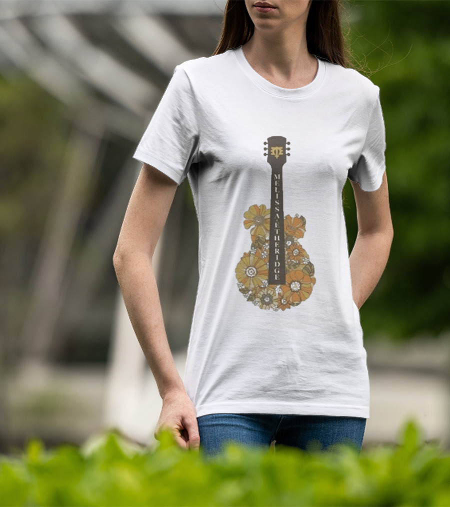 Melissa Etheridge Floral Guitar Art With Flowers T-Shirt