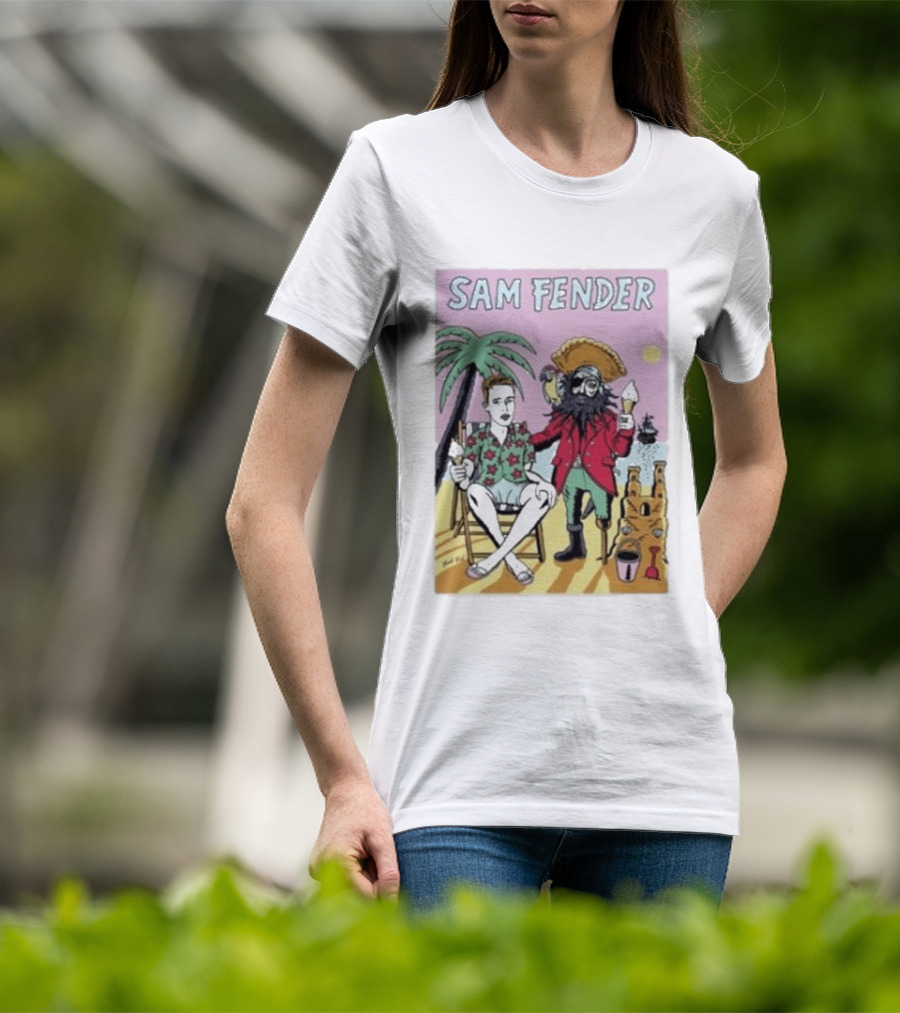 Sam Fender Tropical Pirate Ice Cream Adventure Scene T-Shirt