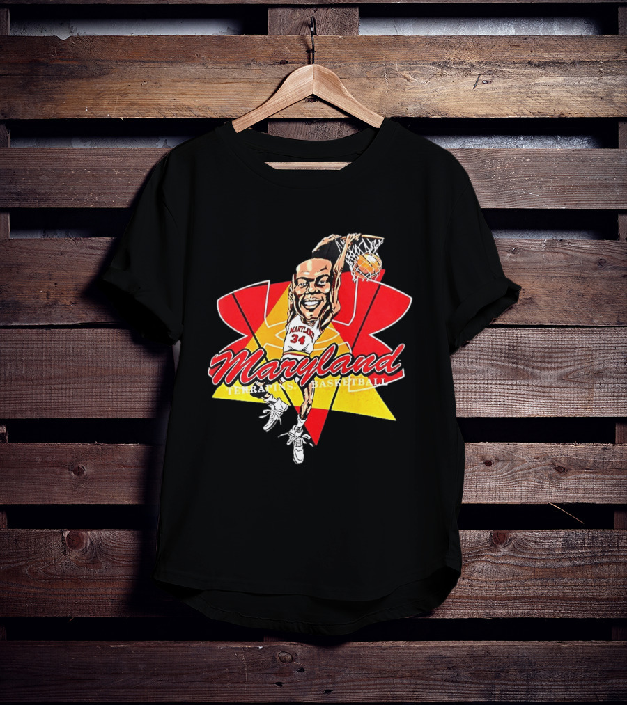 Len Bias Maryland Terrapins Mens Basketball Player Caricature T-Shirt
