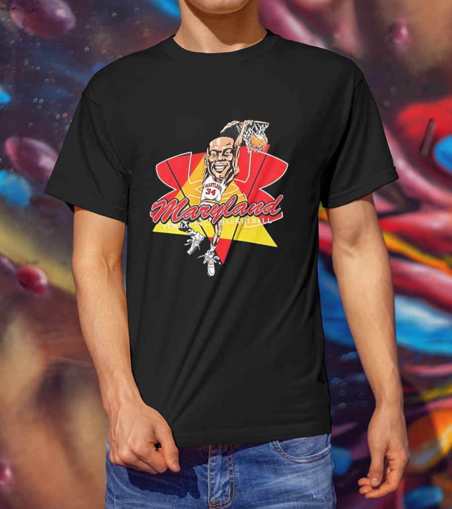 Len Bias Maryland Terrapins Mens Basketball Player Caricature T-Shirt