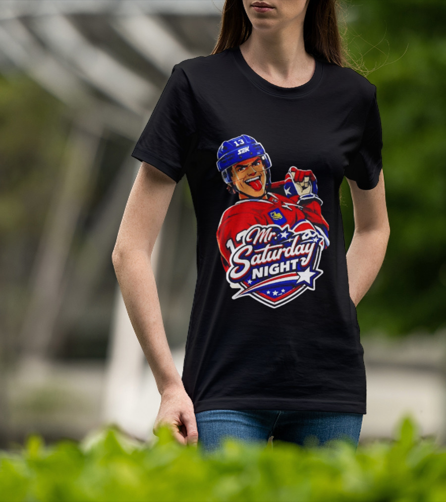Mr. Saturday Night Cole Caufield Montreal Canadiens Hockey Player Celebration T-Shirt