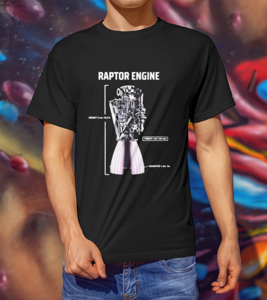 Raptor Engine Thrust 230 440 Klb Elon Musk T-Shirt