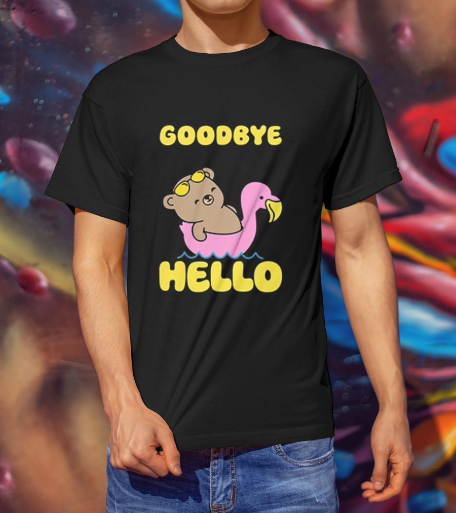 Goodbye Seasonal Depression Hello Body Dysmorphia Bear On Flamingo 2026 T-Shirt