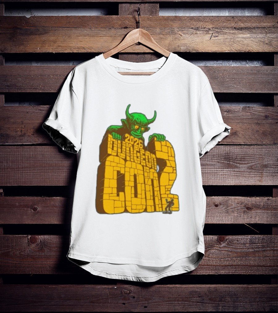 2026 Dungeon Con 2 Goodman Games Logo Green Monster T-Shirt