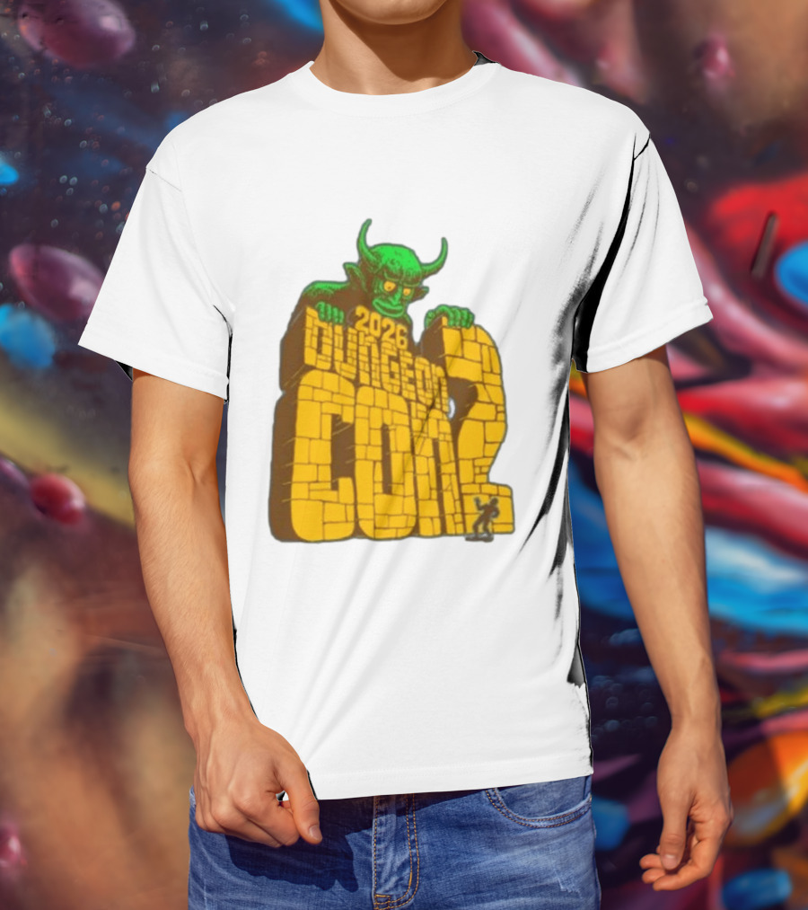 2026 Dungeon Con 2 Goodman Games Logo Green Monster T-Shirt