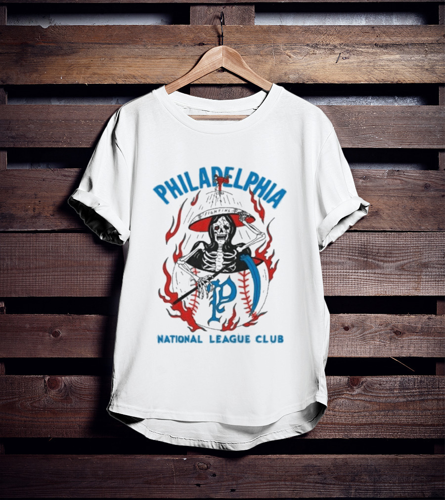 Philadelphia Heavyslime Skeleton P National League Club T-Shirt