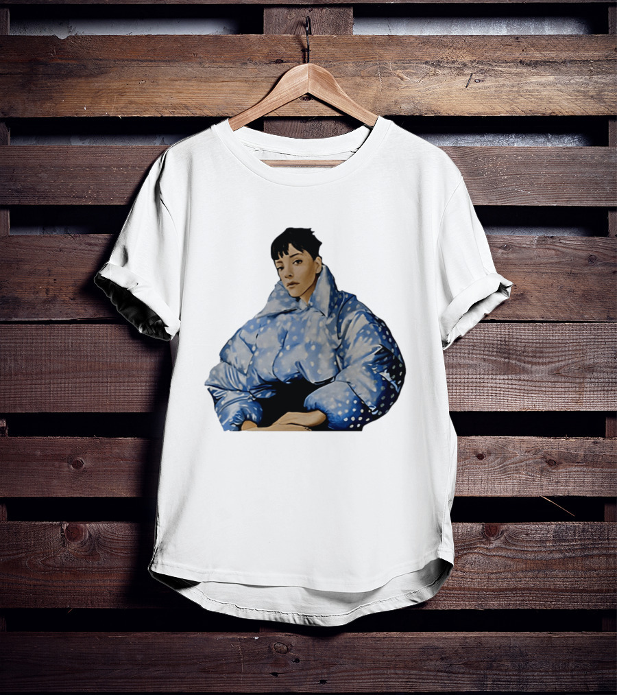 Lily Allen West End Girl Blue Polka Dot Puffer Jacket Style Fashion T-Shirt
