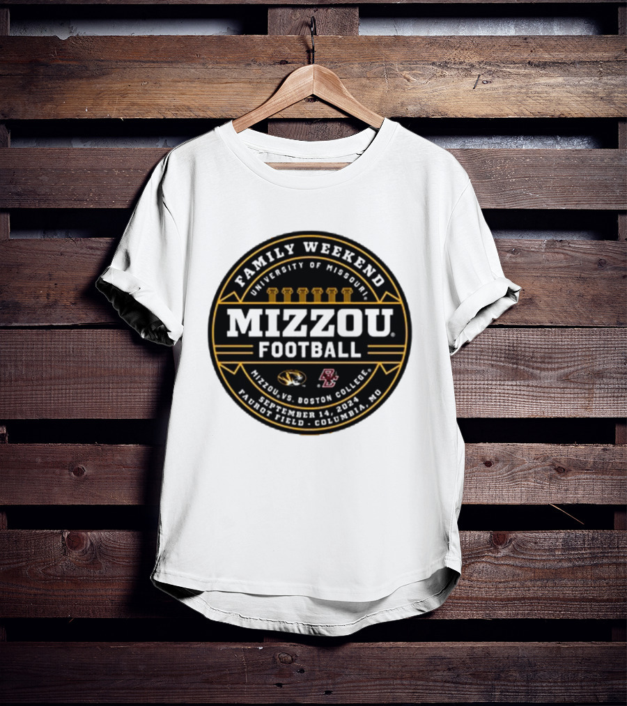 Family Weekend University Of Missouri Mizzou Football Vs Boston College September 14 2024 Faurot Field Columbia MO T-Shirt