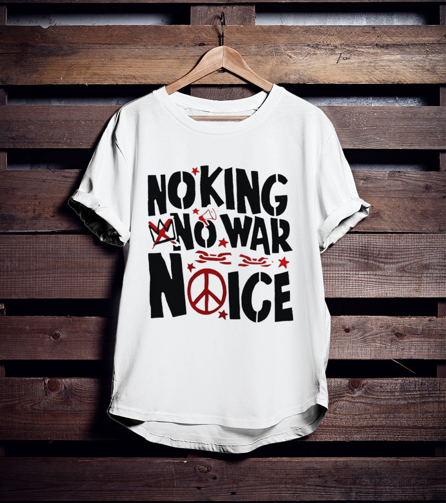 No King No War Peace Symbol Chain And Crown T-Shirt