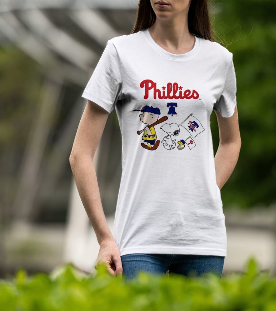 Philadelphia Phillies Snoopy Charlie Brown Woodstock MLB Fan 2025 T-Shirt