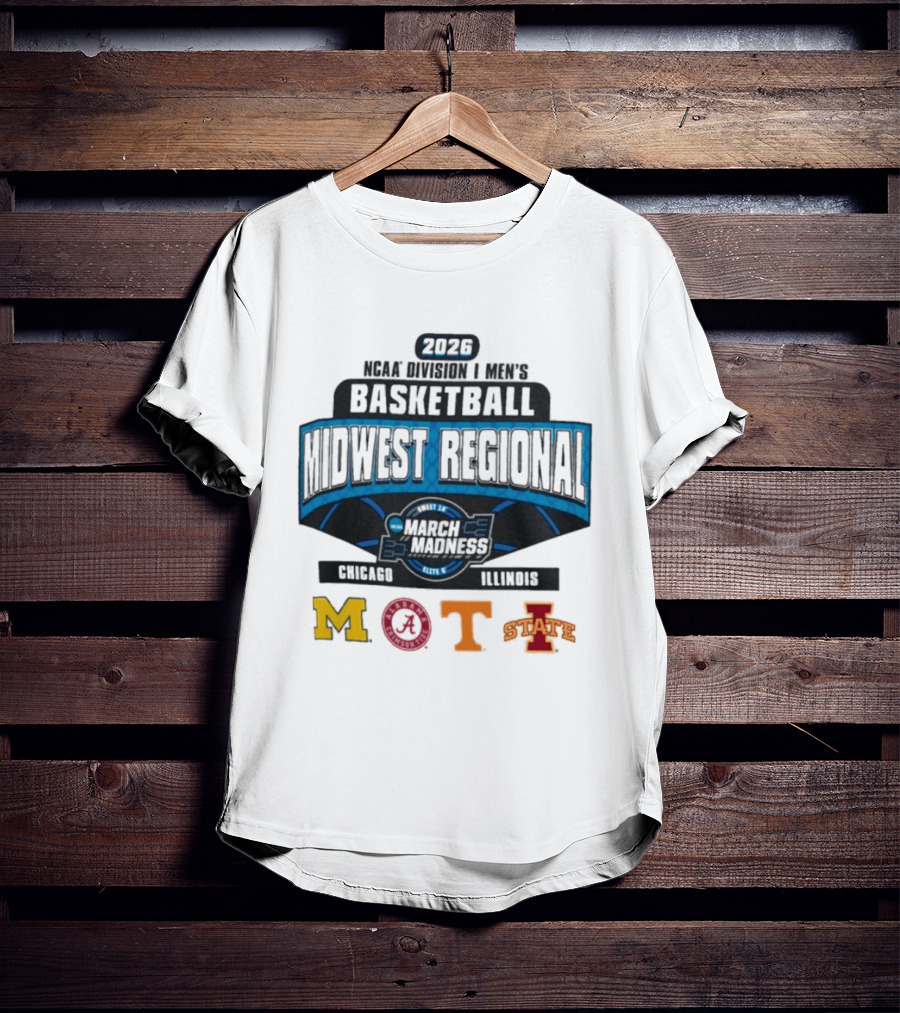2026 NCAA DI Men's Basketball Midwest Regional Chicago Illinois March Madness Mizzou Dayton Tenn Iowa State T-Shirt