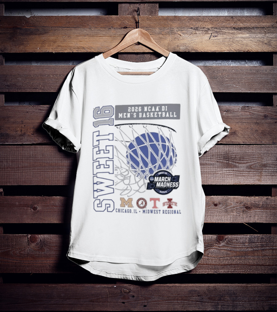Sweet 16 2026 NCAA DI Men's Basketball Midwest Regional March Madness MOTA Chicago Illinois T-Shirt