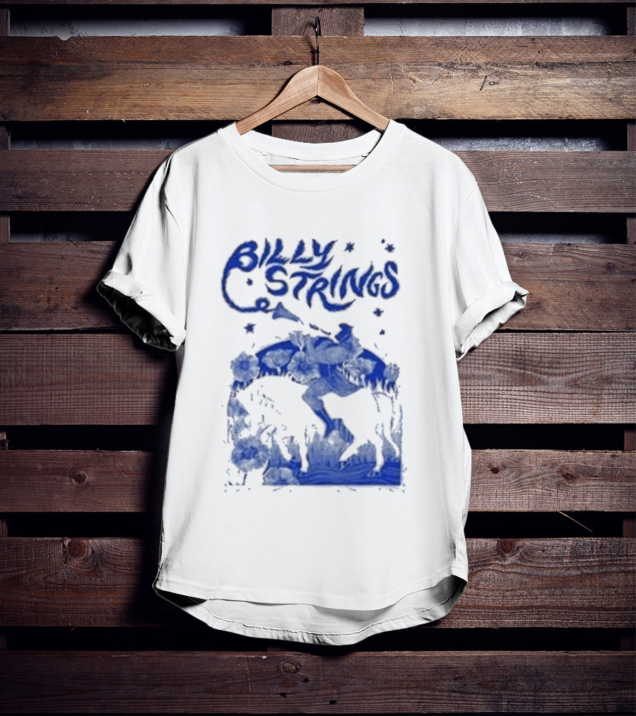 Billy Strings Fall Tour 2026 Skeleton Moon Walking Artistic Blue T-Shirt
