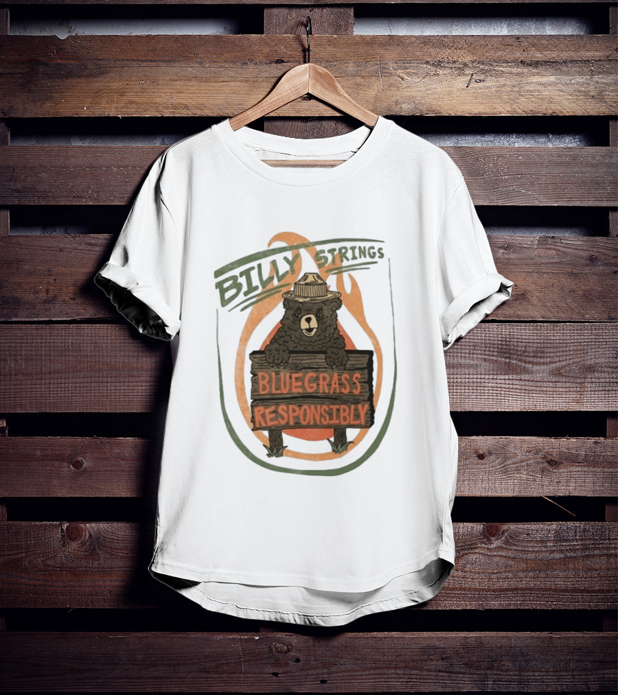 Billy Strings Spring Tour 2026 Bluegrass Responsibly Bear With Sign T-Shirt