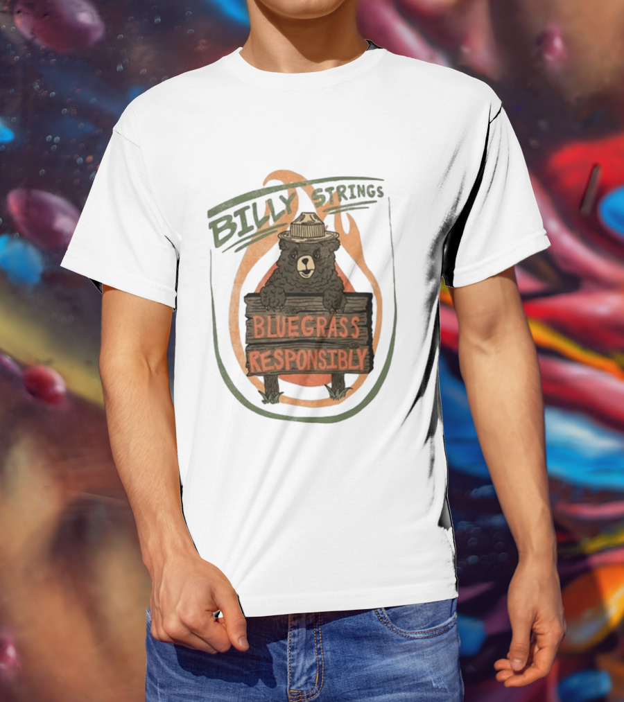 Billy Strings Spring Tour 2026 Bluegrass Responsibly Bear With Sign T-Shirt